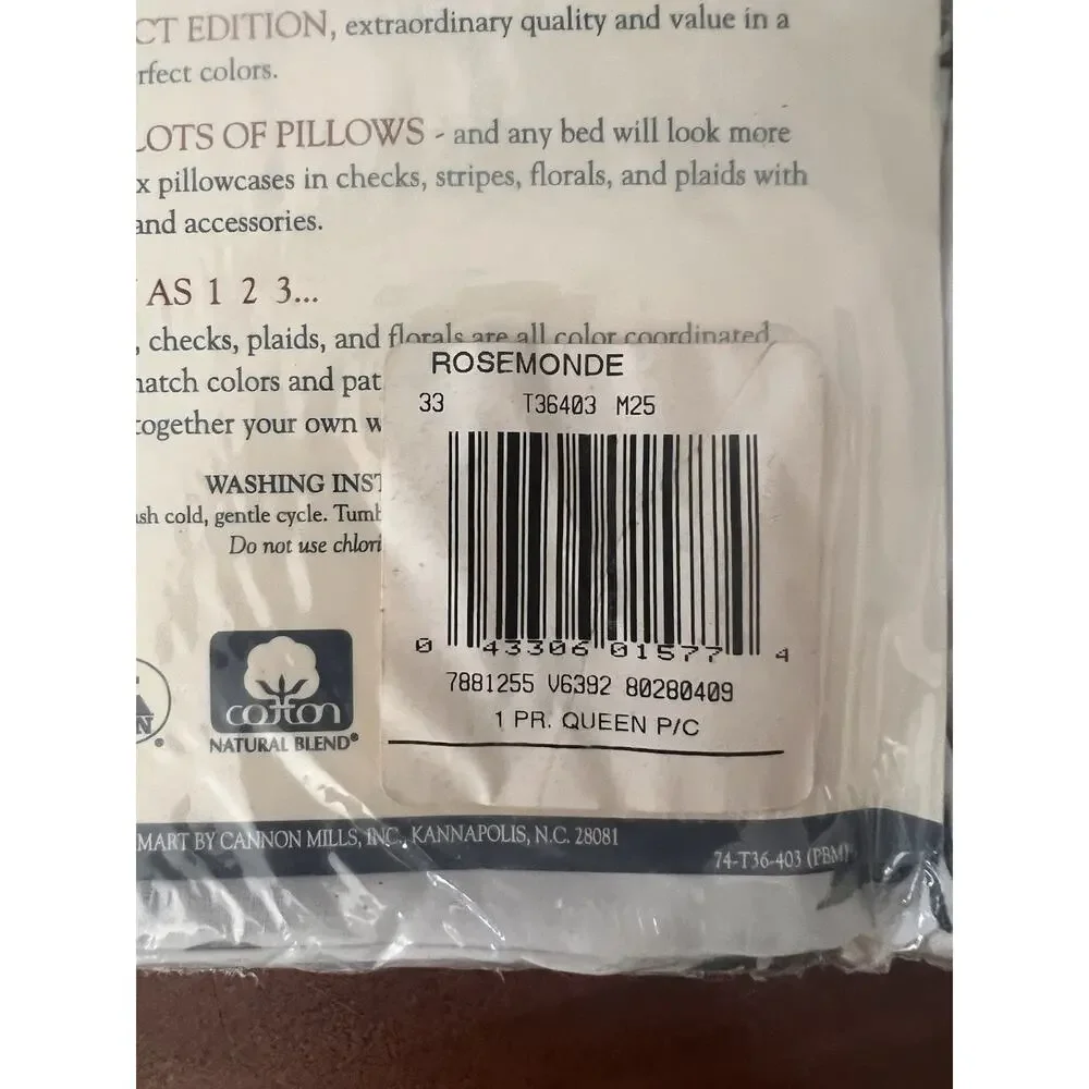 Select Edition Queen, Pillowcases Pair 2 Floral 60% Polyester 40% Cotton NEW